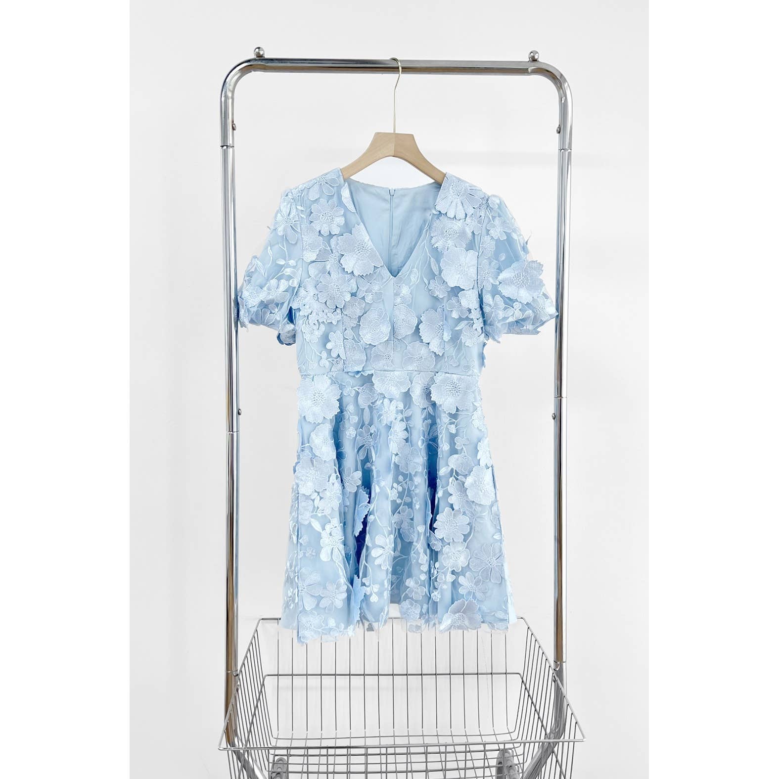 XHHH Inc - Wholesale Dress - Women's - X9035CD.3D Floral Embroidered Mini Dress9