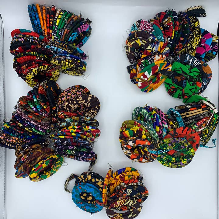 KENYAN SAFARI DESIGNS - Wholesale Dangle Earrings - Wholesale Ankara Fabric Earrings4