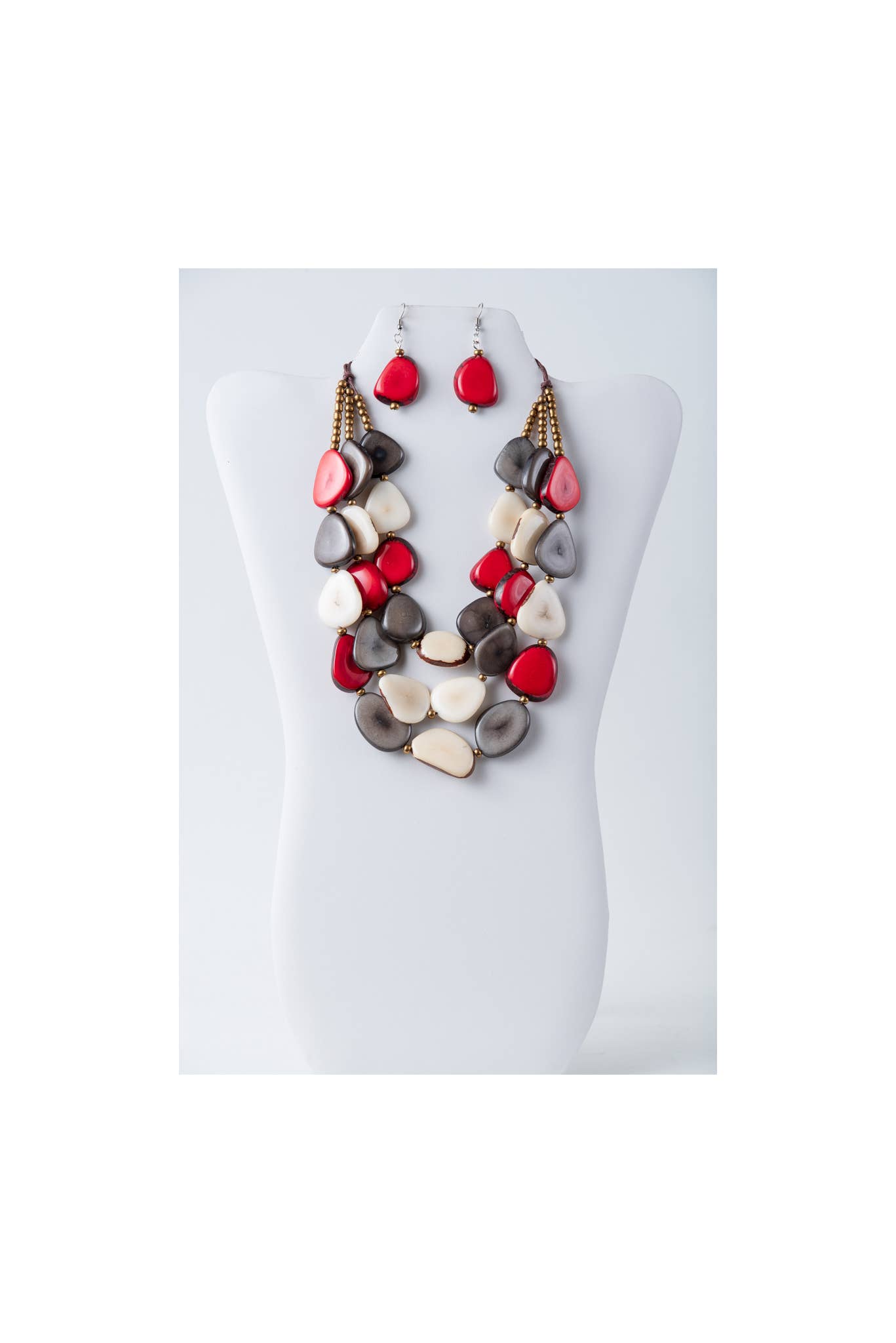 TaguArtsy – wholesale Smycken – Zaley Three Stranded Organic Tagua halsband och örhängen18