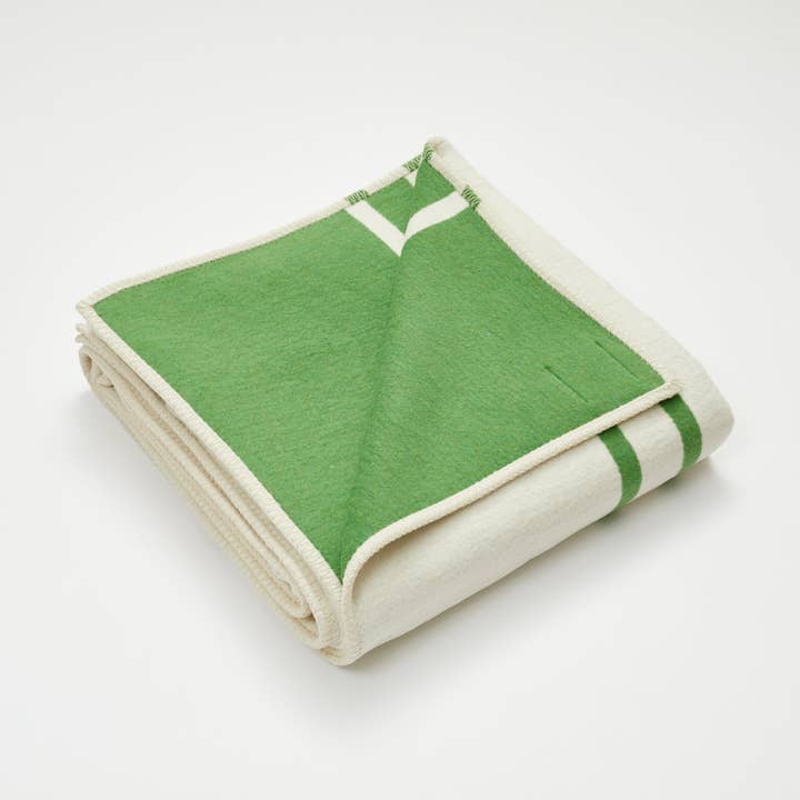 Atlantic Blankets - Wholesale Throw Blanket - Kelp Green Stripe Recycled Cotton Blanket