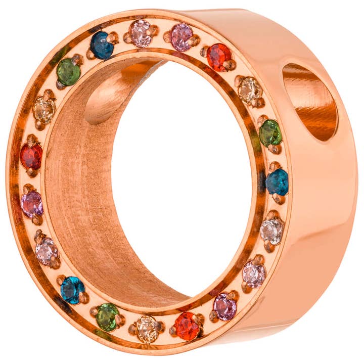 PURE - Open circle element steel - rainbow - rose for wholesale by Style Republic - Carsten Maletz