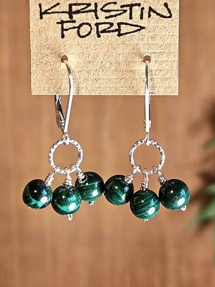 Malachite Earrings EGR2525 for wholesale by KRISTIN FORD Jewelry With Meaning