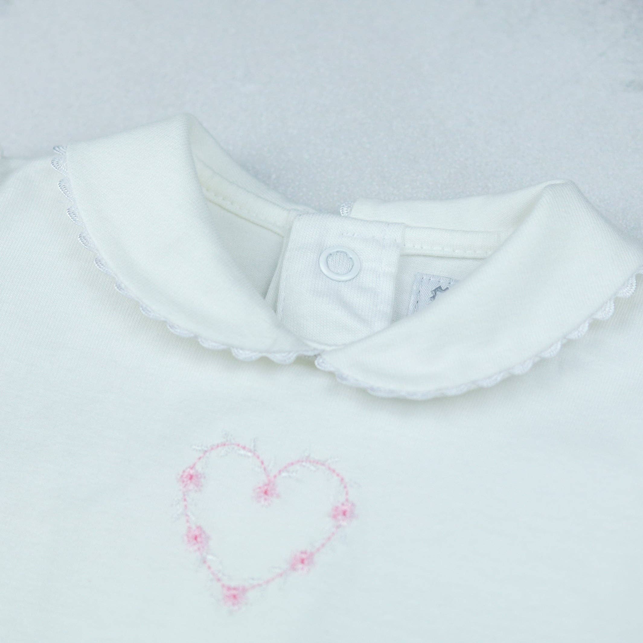 Emile Et Rose - Wholesale Jumpsuit - Baby - Jody White Girls Heart Embroidery Romper3