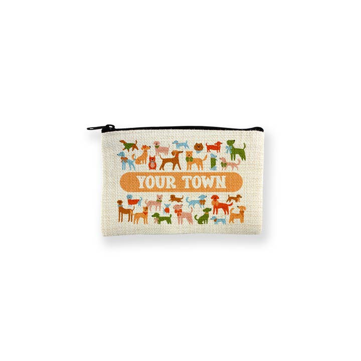 Name Drop City Small Zip Pouch - Neighborhood Dogs for wholesale by Rock Scissor Paper