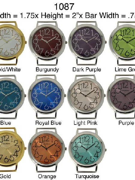 6 Jumbo Round Solid Bar Watch Faces for wholesale by Time World USA