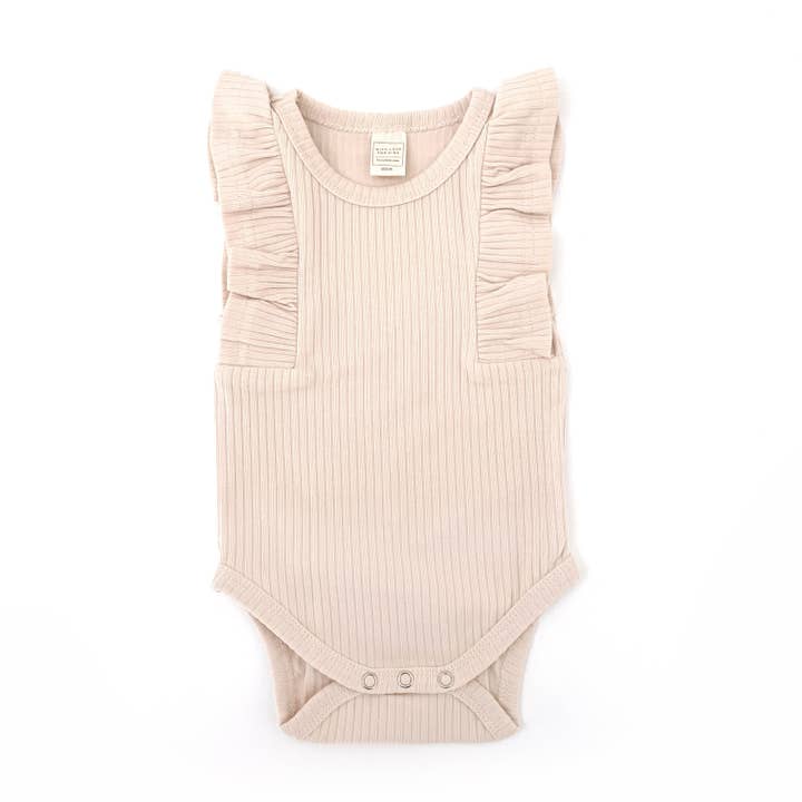 Shimmy Wide Rib Tank Onesie/Top - ALMOND for wholesale by With Love for Kids