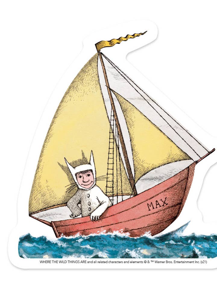 Max Sailboat Vinyl Sticker for wholesale by Paper House Productions