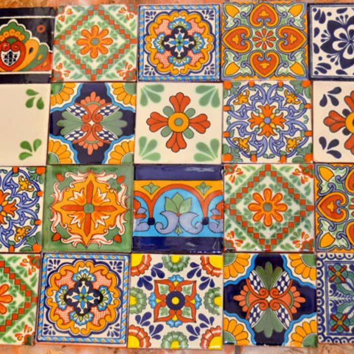 Mediterranean Collection - Wholesale Wall Tile - Talavera Hand painted Mexican Tiles 4x4 3