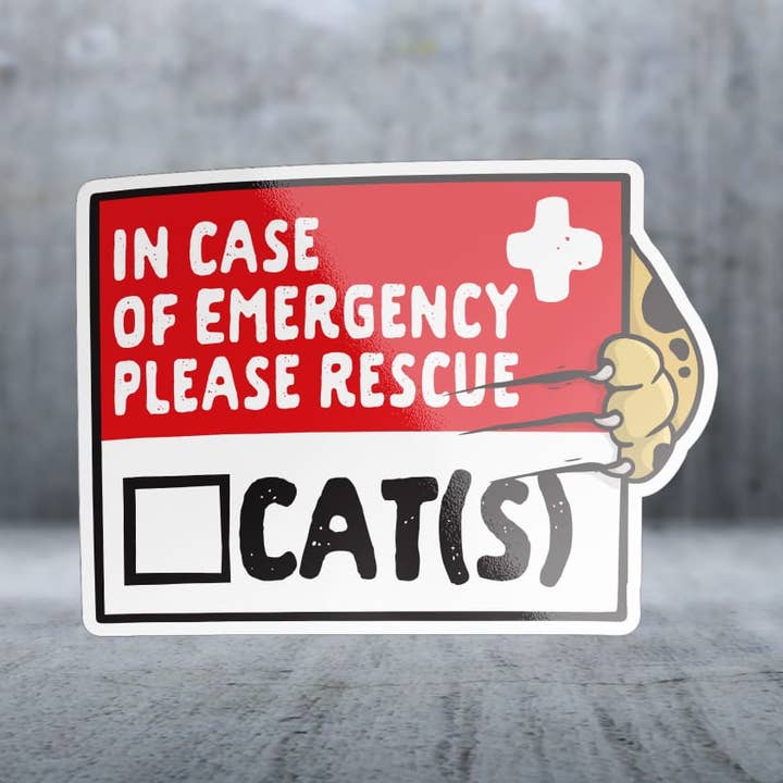 Im Notfall bitte (Katze) retten - Aufkleber für den Großhandel von Two Feet Treats
