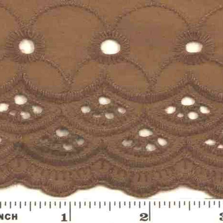 Brown Eyelet Embroidery Fabric for Dresses and Skirts 41/42" for wholesale by Radyan Fabrics