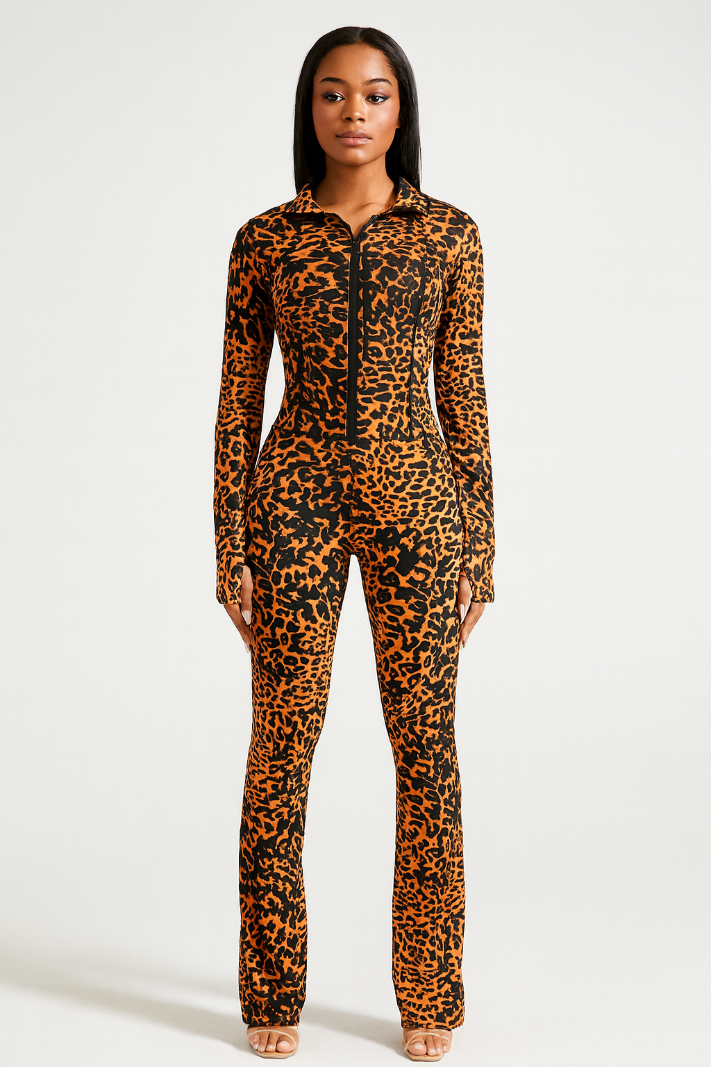 MB Fashion Wholesale - Vente Ensemble de vêtements d'intérieur – femme - ENSEMBLE DEUX PIÈCES À MANCHES LONGUES AVEC FERMETURE ÉCLAIR ET JAMBES ÉVASÉES HR2405724