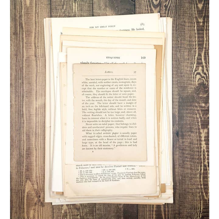 Moonbeam Mercantile - Wholesale Craft Supplies - Vintage Book Page Bundle 1900-1979, Junk Journaling Collage3