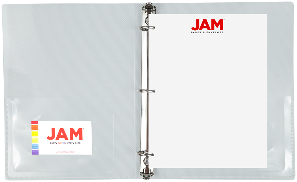 JAM PAPER - Wholesale Binder - JAM Plastic 1 inch Mini Binders, Clear 3 Ring Binder, 1/PK3