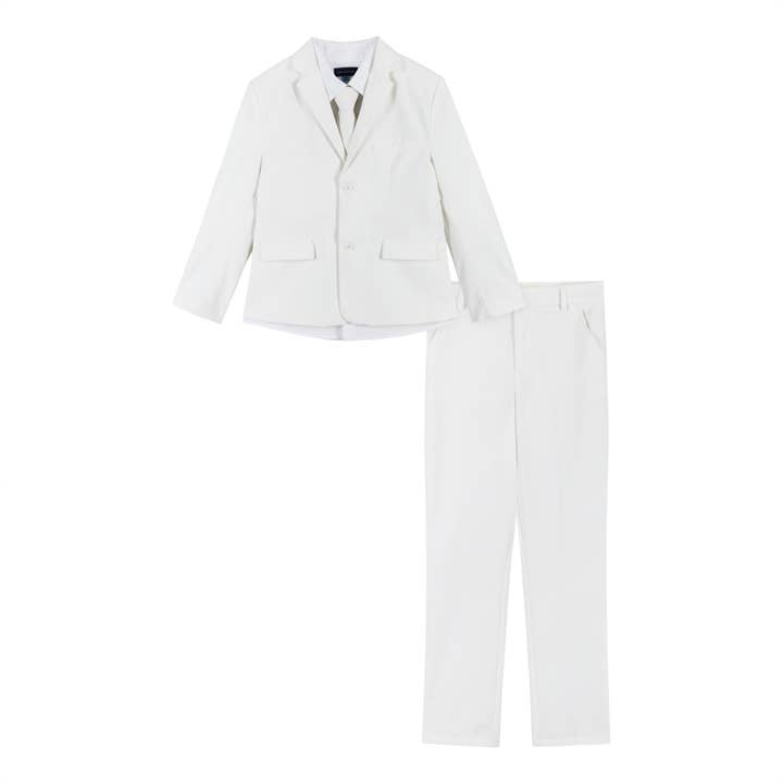 Andy & Evan – Großhandel Anzug-Set – Kinder – Tween Anzug-Set für Jungen, Weiß, Kommunion, Hochzeit, 4-teilig