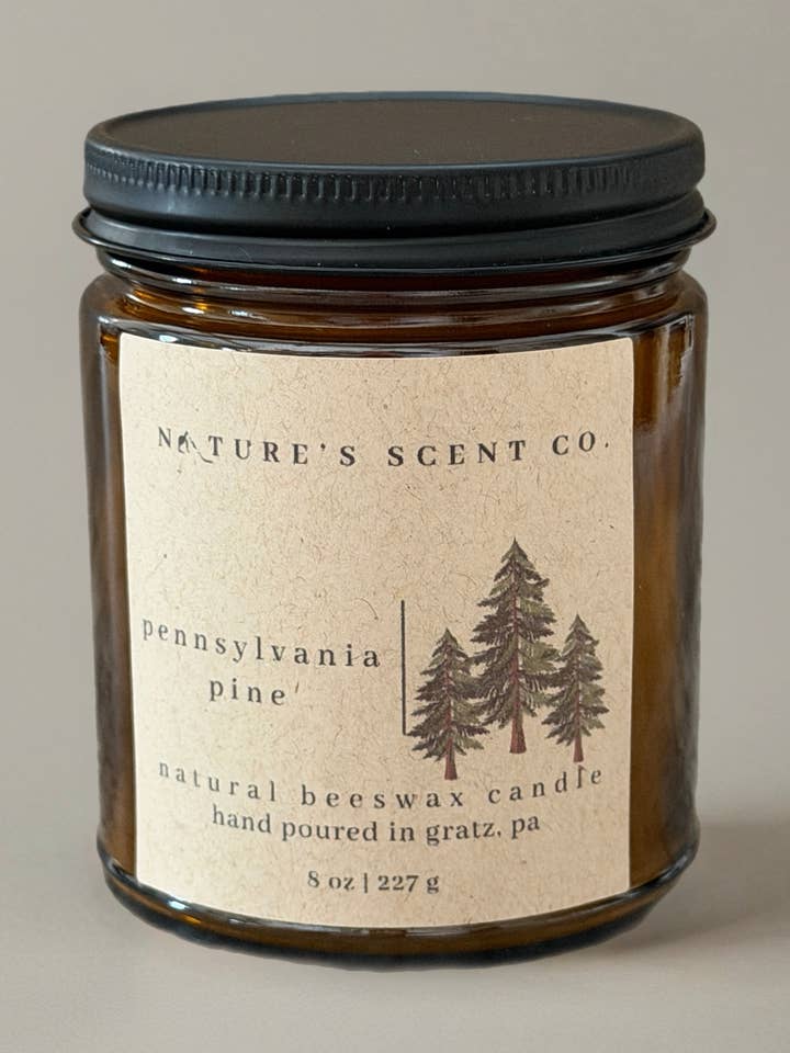 Pin de Pennsylvanie | Bougie en cire d'abeille inspirée par la nature pour la vente par Nature’s Scent Co