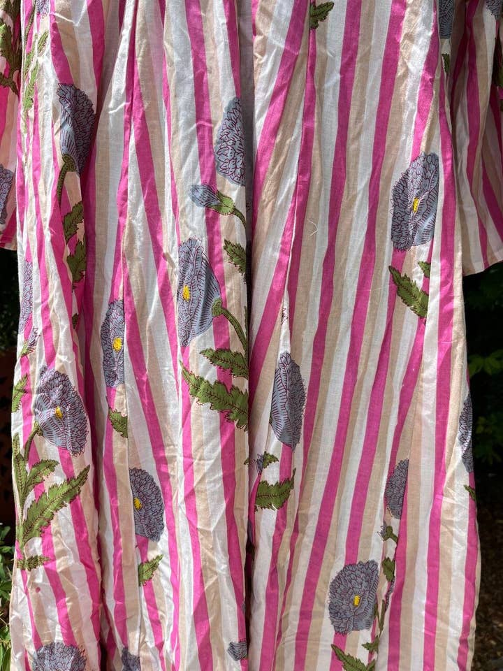 Bhawana Handicrafts - Wholesale Dress - Women's - Hand Block Printed Summer Cotton Dress with Floral Print3