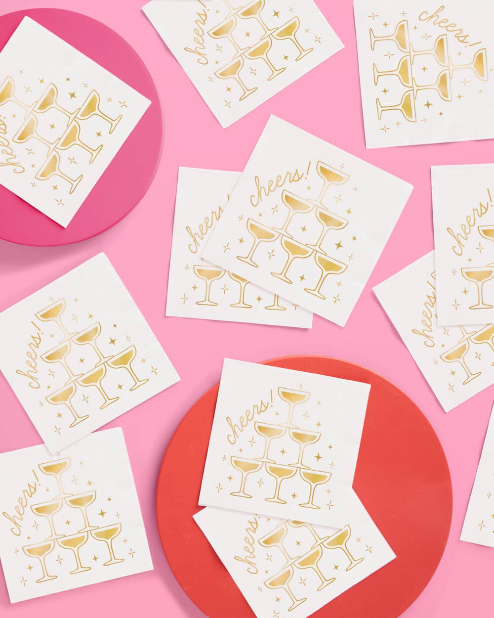 xo, Fetti - Vente Serviettes jetables - Serviettes Cheers Or - 50 serviettes en papier métallisé Réveillon du Nouvel An NYE 20265