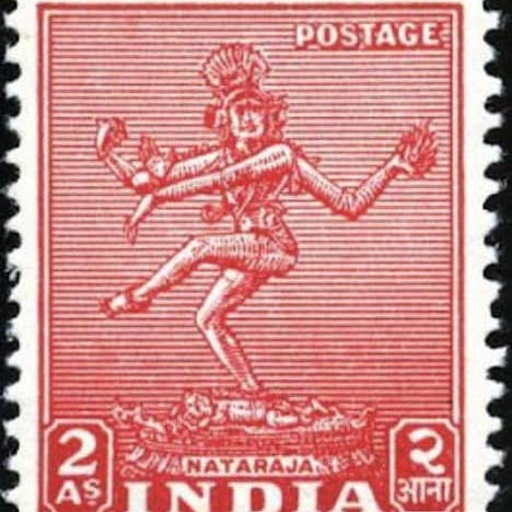 Postage Stamp Jewelry - Wholesale Pendant/Charm Necklace - 1950 Nataraja (Shiva) - India Stamp - Postage Stamp Jewelry - Vintage Postage Stamp Necklace - Antique Bronze3