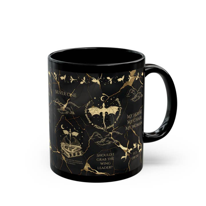 MagicMerchEmporium - Wholesale Coffee Mug - Fourth Wing Black & Gold Mug7