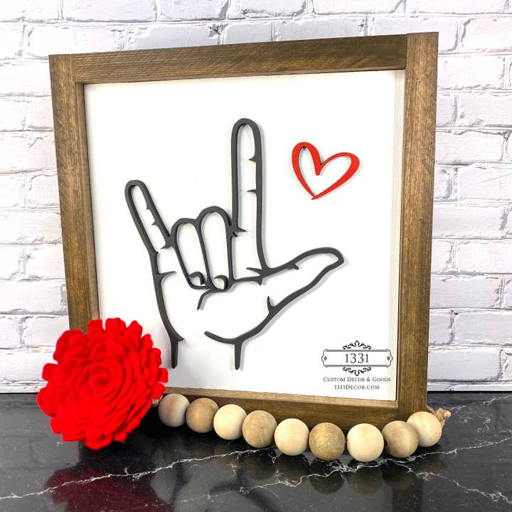 Sign Language Sign, ASL Sign, I Love You sign, for wholesale by 1331 Custom Decor & Goods