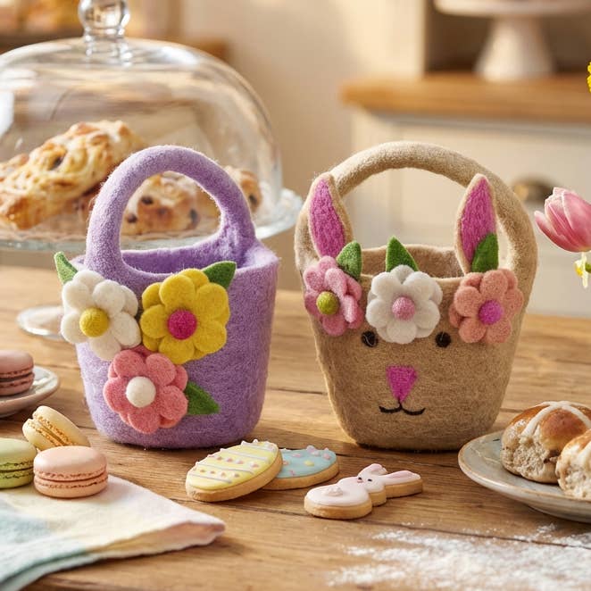 Handgefertigte Ostereimer aus Filz „Eggcellent“ für den Großhandel von Felt So Good