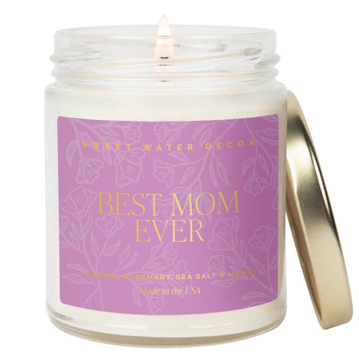 Sweet Water Decor - Wholesale Jar/Filled Candle - Best Mom Ever 9 oz Soy Candle (Gold Foil) - Home Decor/Gifts