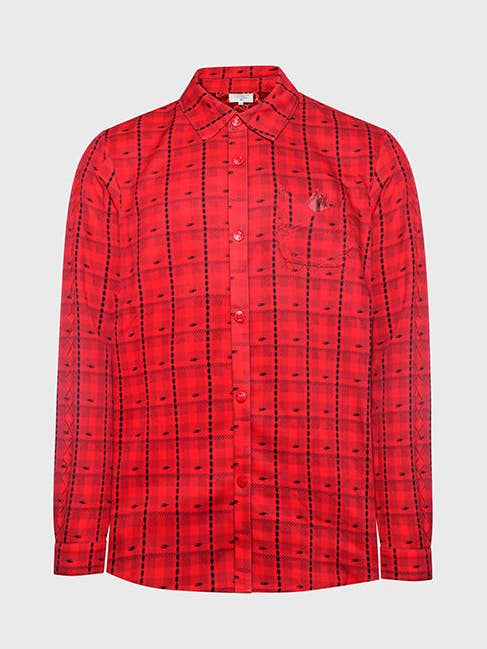 Camicia abbottonata a maniche lunghe in tartan eterno per la vendita all'ingrosso da parte di hideout