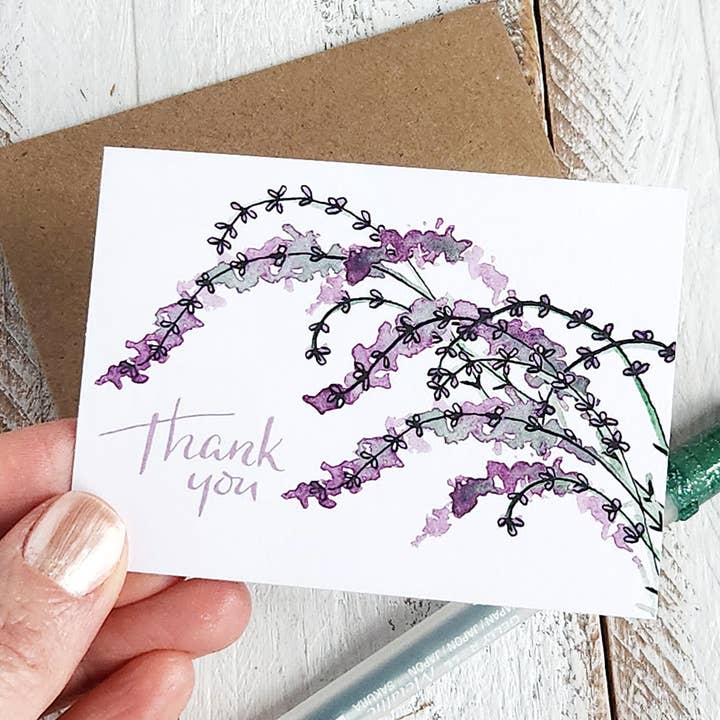 The Painted Pen - Wholesale Birthday Card - Lavender Mini Cards2
