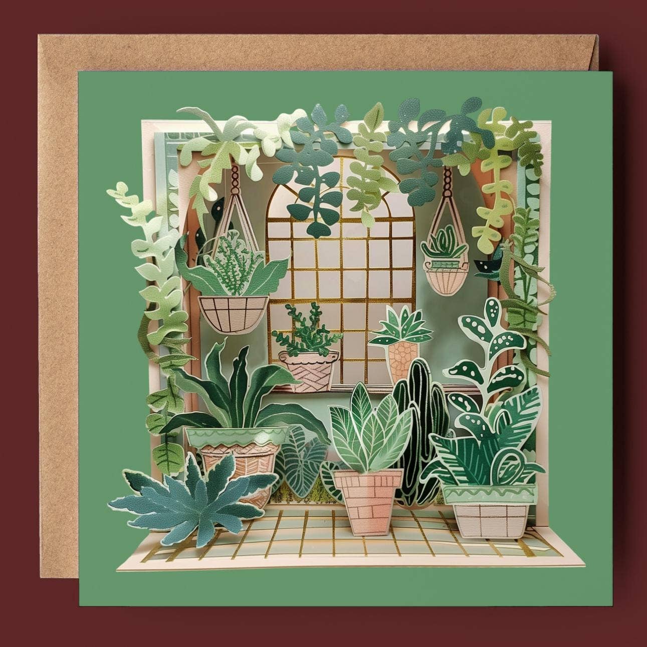 Good Post Day – wholesale Everyday greeting card – House Plants Greenhouse 2D Printed Shadow Box Card0