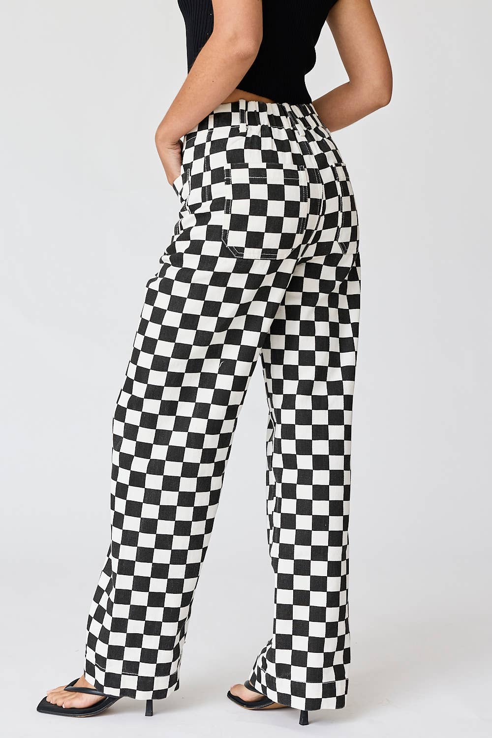 Papermoon - Wholesale Pants - Women's - PP16140-4 - Demi Checkered Bottoms w Elastic Band11