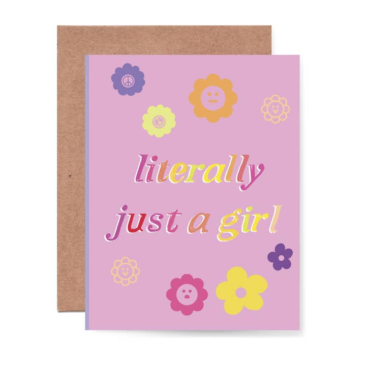Literally Just a Girl Card for wholesale by Bring Aloha