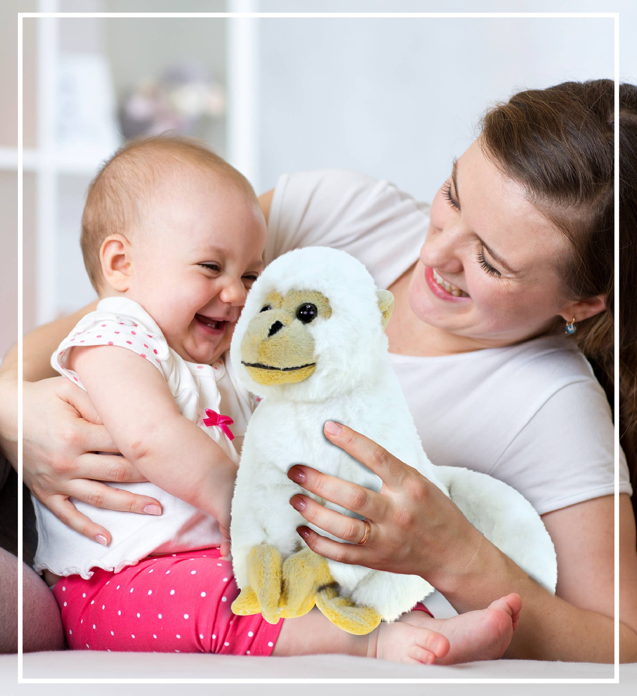 Cota Global - Venta al por mayor Peluche - Niños y bebés - Súper Suave de Peluche - Mono Ardilla Blanco5