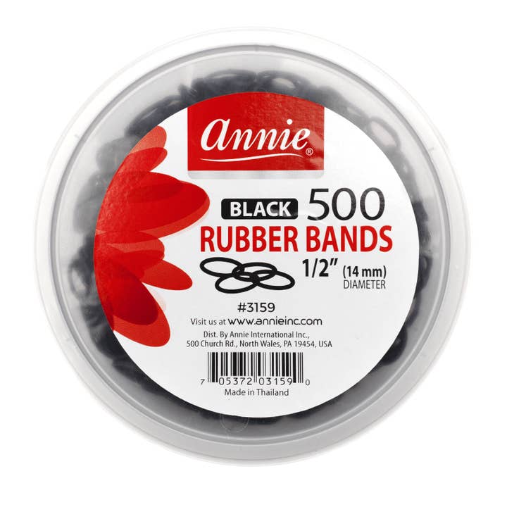 Annie International, Inc. - Wholesale Hair Tie - Annie Rubber Bands 500Ct Black