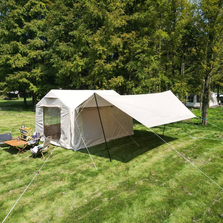 39F Inc. - Wholesale Tent - 9.8x13ft Inflatable Tent with Canopy &Pump Army Green&Beige1