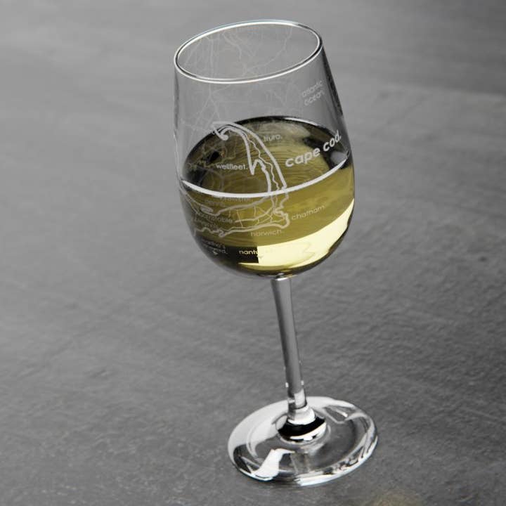 Well Told - Wholesale Wine Glass - Cape Cod MA Map Stemmed Wine Glass