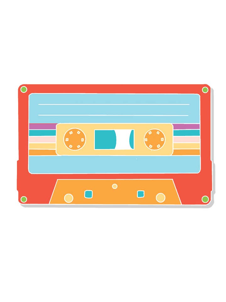 Retro Casette Tape Vinyl Sticker for wholesale by Maddon and Co