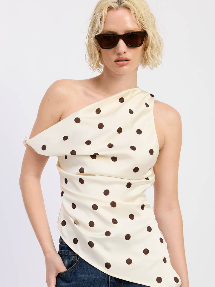 ASYMMETRICAL OFF SHOULDER TUNIC TOP for wholesale by Emory Park