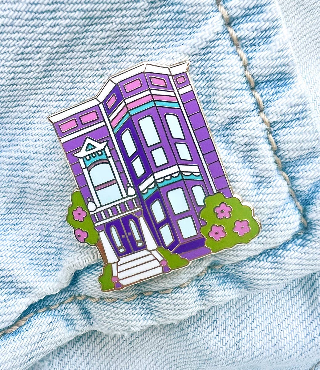 Brenna Daugherty Illustration - Wholesale Lapel Pin/Button - San Francisco Purple House Enamel Pin1