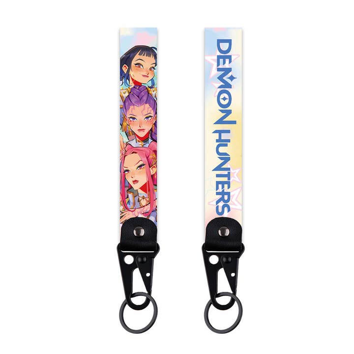 K-Pop Demon Hunters Keychain – Metal Lobster Clasp Pendant with Leather Lanyard for wholesale by Auraquise