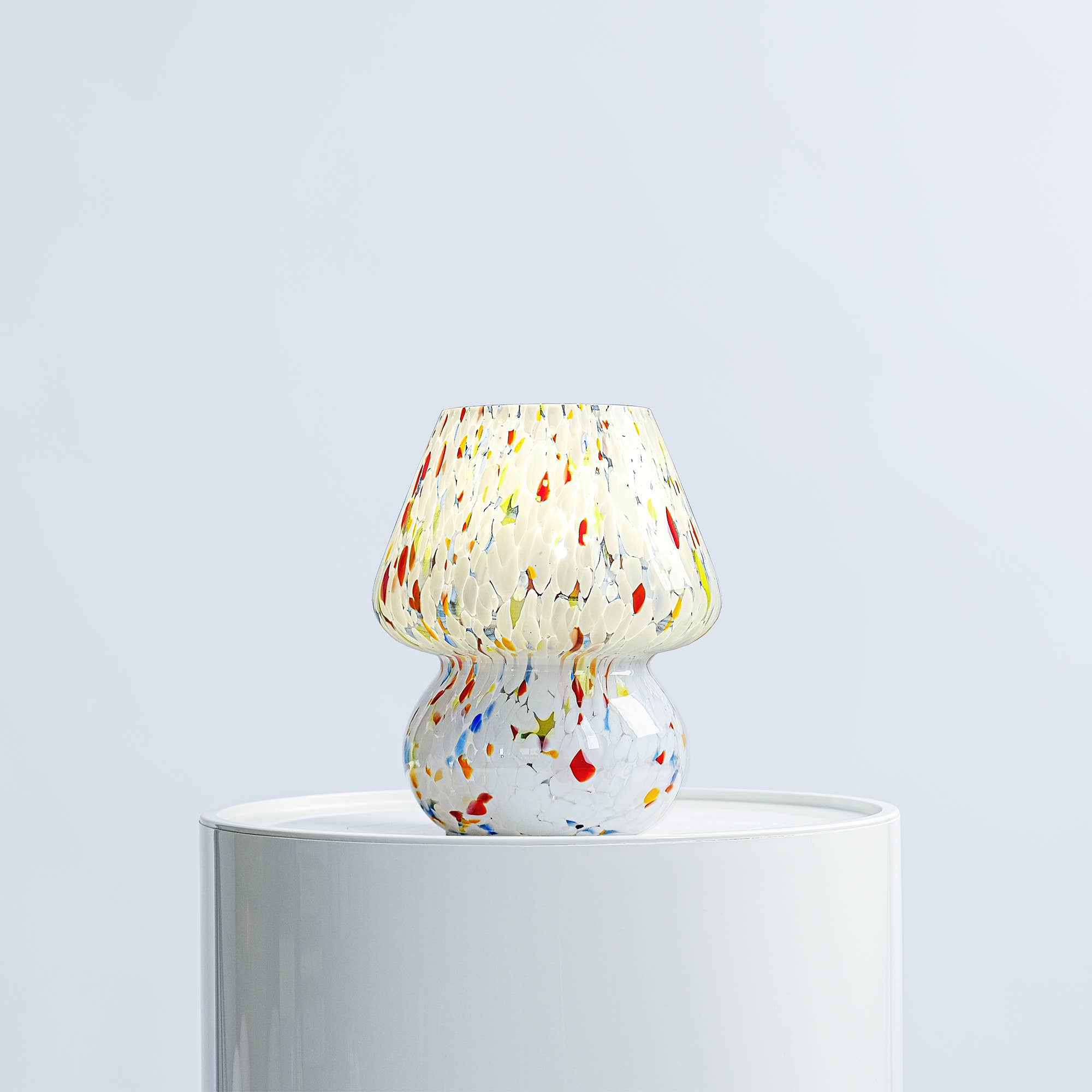 Humber - Wholesale Accent/Desk Lamp - Glass Mini Mushroom Lamp, Color Confetti1