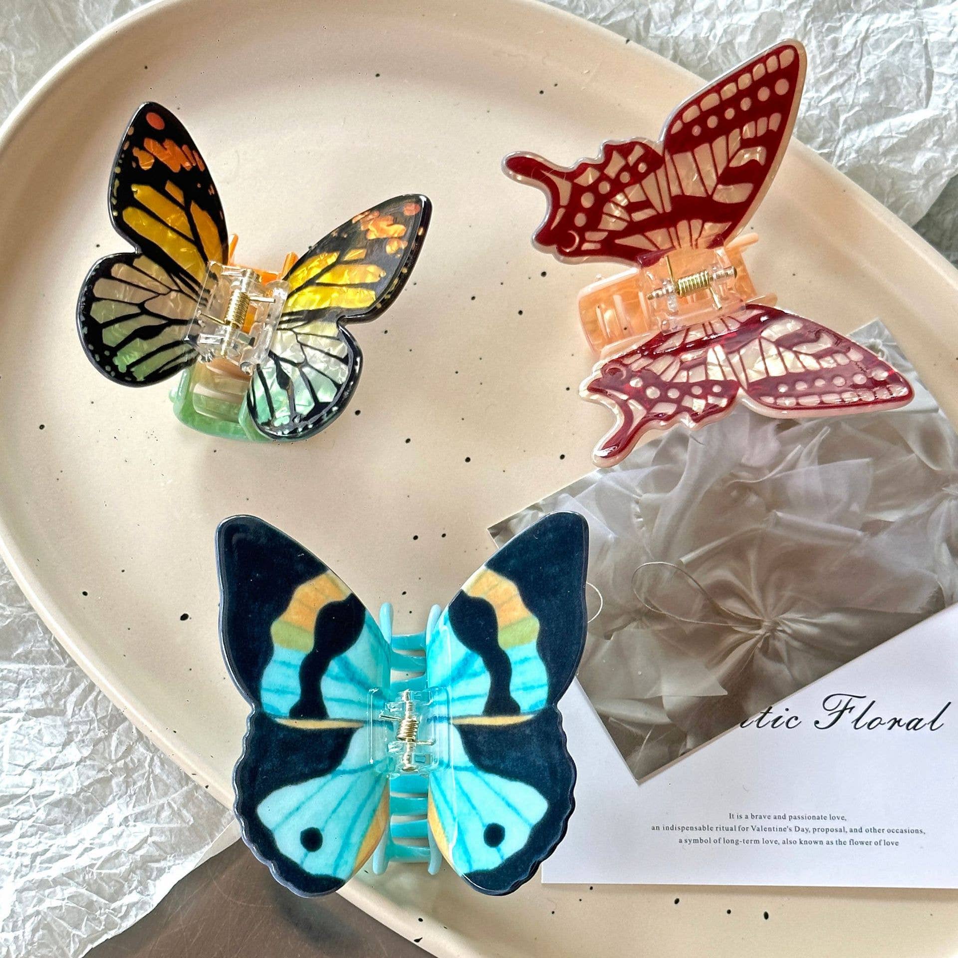 SoapElenGlen - Wholesale Hair Clip - Women's - Colorful Butterfly Claw Clip11