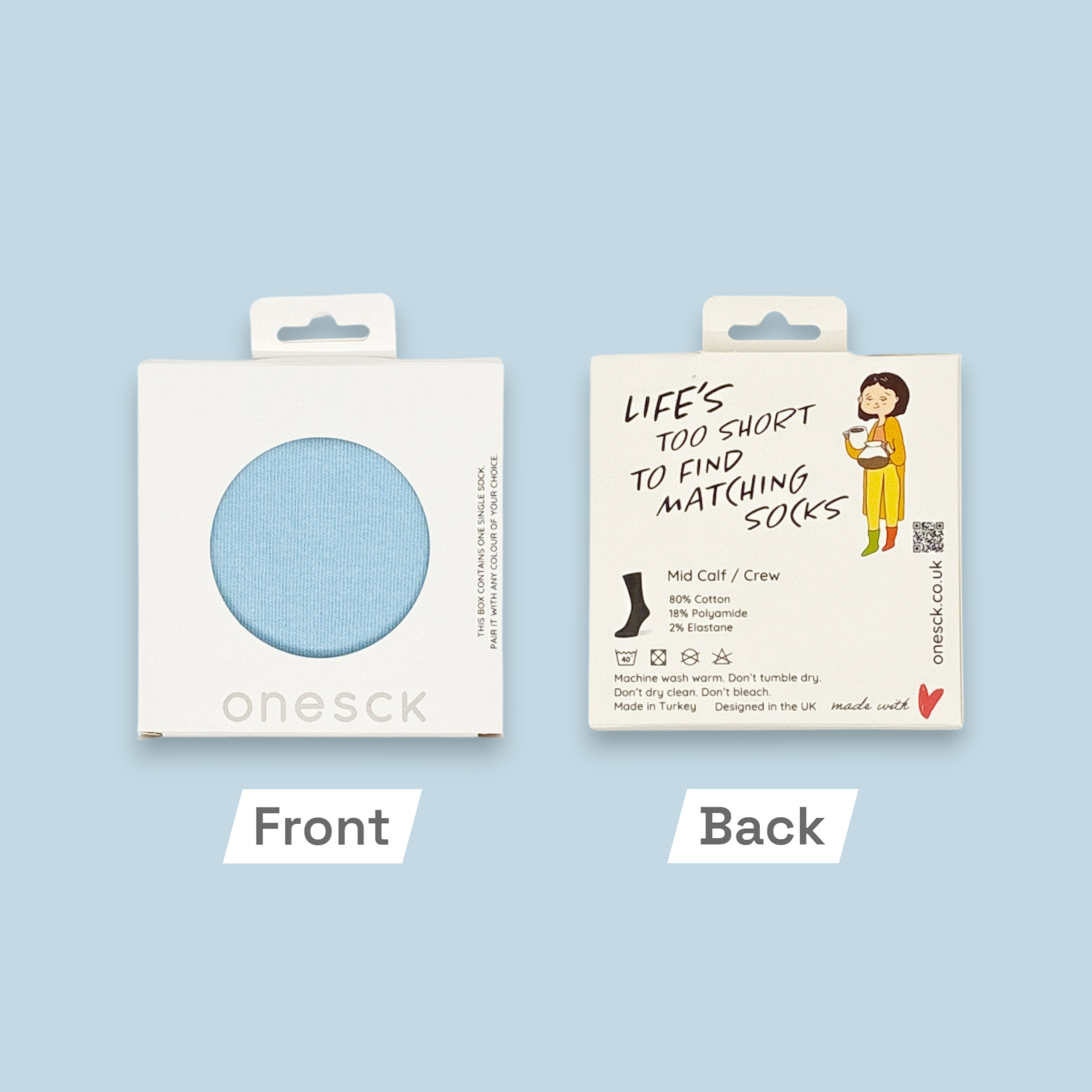 ONESCK - Wholesale Socks - Unisex - Plain Single Socks | Baby Blue Sock | Pastel Gift Idea6