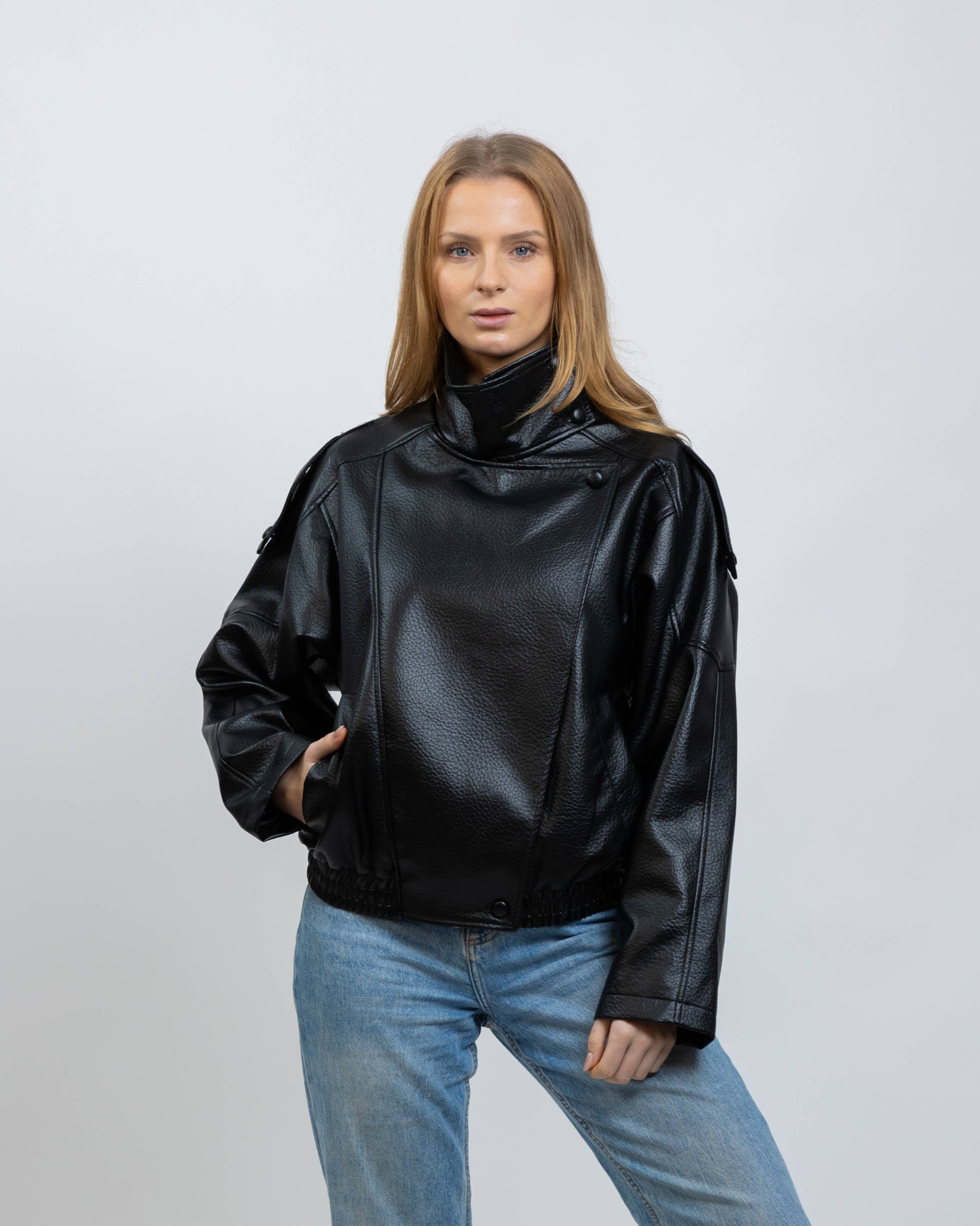 KZELL PARIS - Wholesale Leather Jacket - Women's - FAUX LEATHER BIKER JACKET