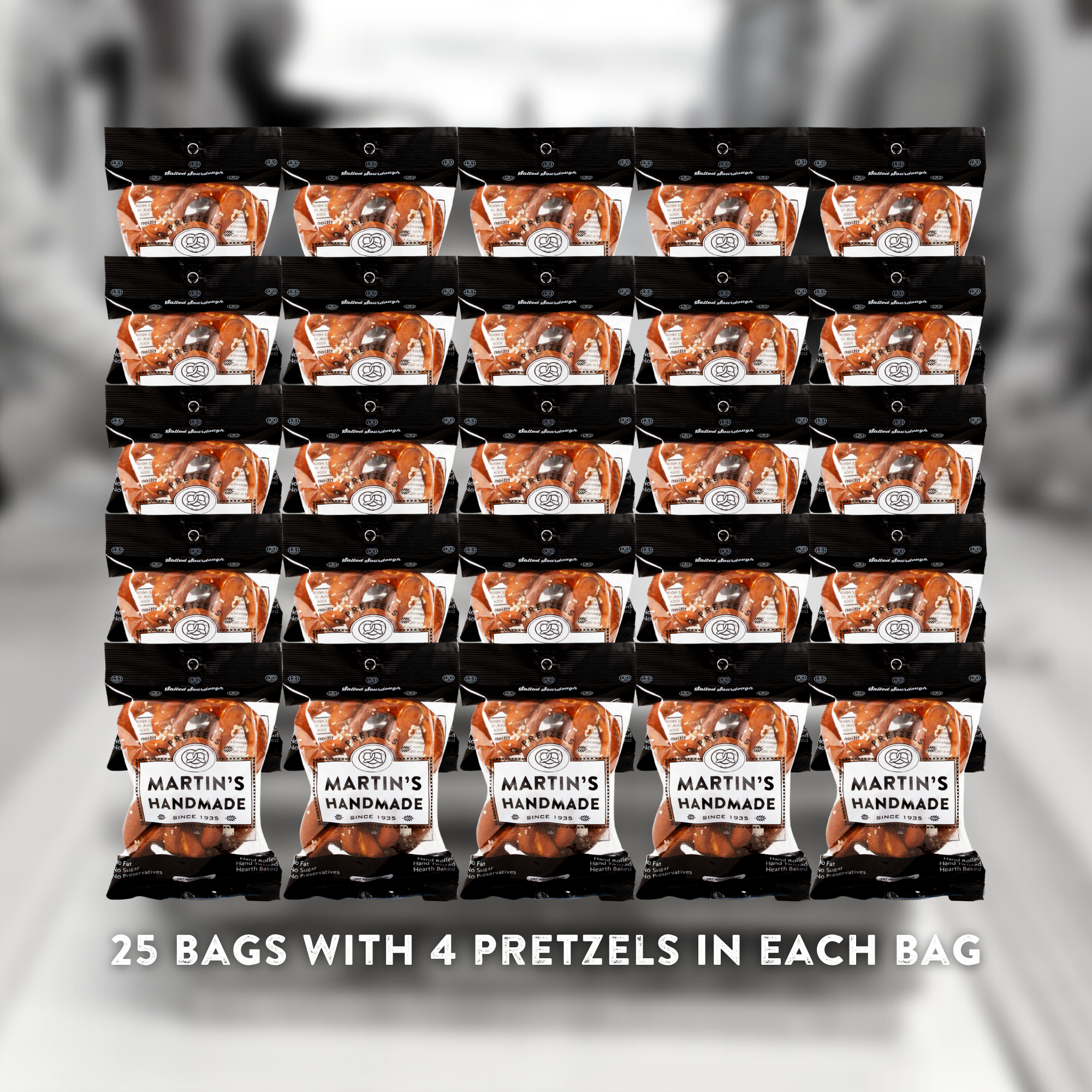 Martins Handmade Pretzels - Wholesale Pretzels - Handmade Sourdough Pretzels, Salted - 2.75 oz Bags2
