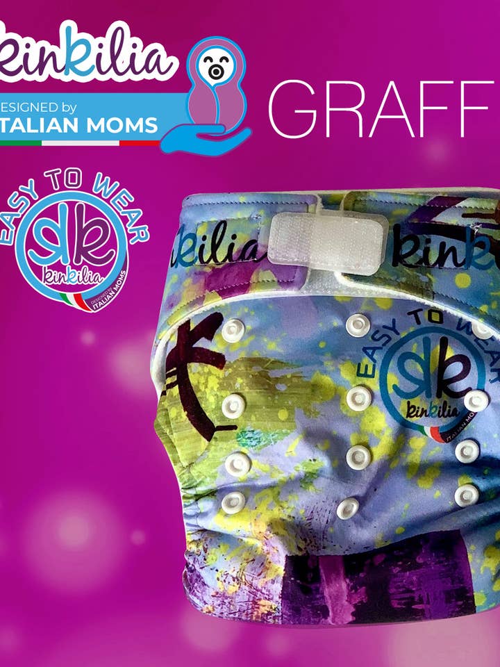 Kinkilia – wholesale Tygblöja - Baby – Tygblöja Kinkilia Designad i Italien Graffiti0