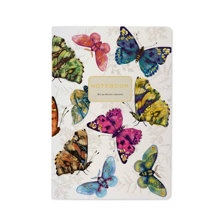 A5 Notebook - Butterflies on White for wholesale by BV by Bruno Visconti