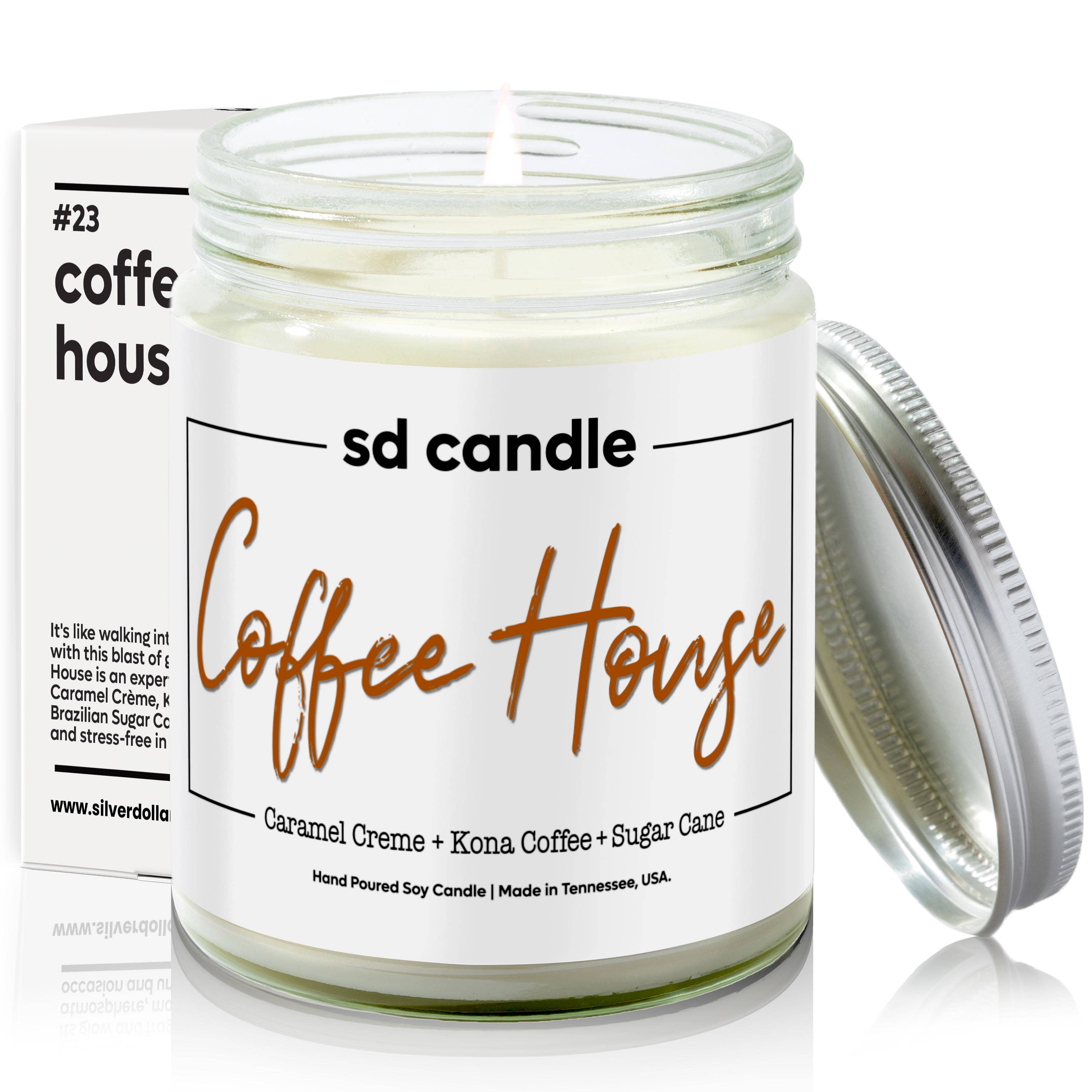 Silver Dollar Candle Co. – Großhandel Kerze im Glas / gefüllte Kerze – Coffee House Duftkerze — 9/16 Unzen Pure Soy Candle2