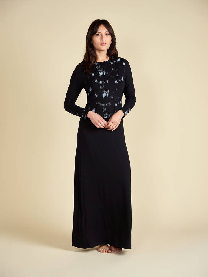 Brush Stroke Print Nursing Nightgown for wholesale by Ellwi Design