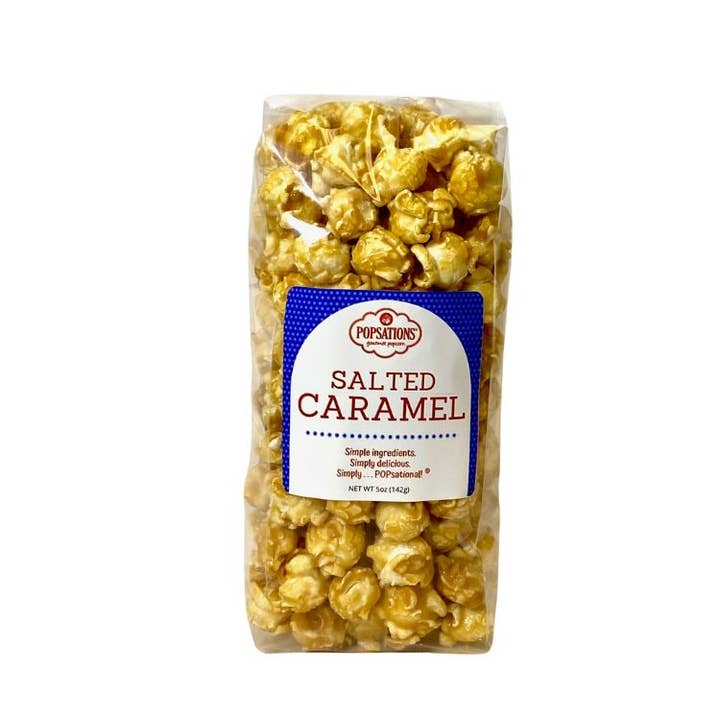 Salted Caramel Popcorn 5oz Bag for wholesale by Popsations Popcorn Company