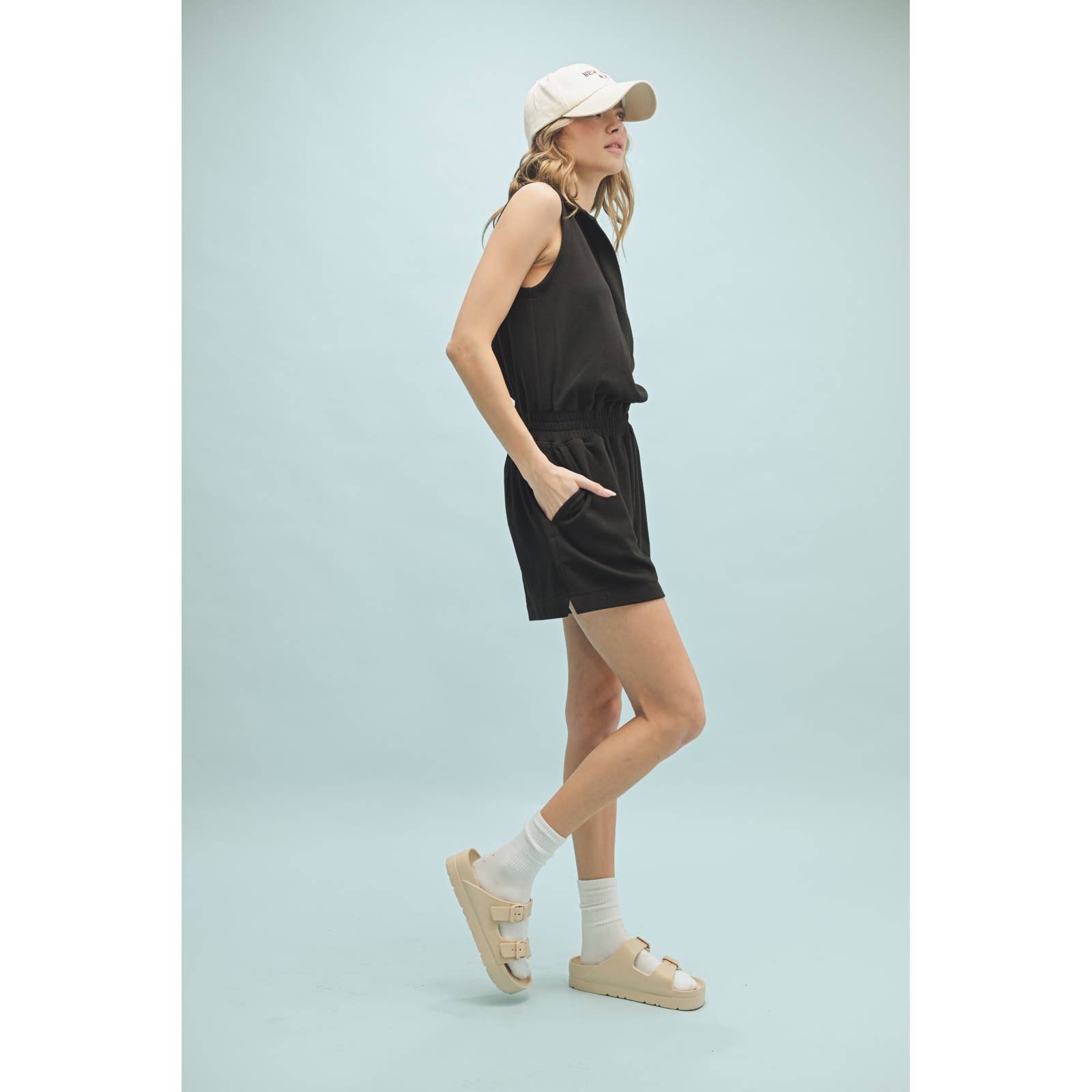 Wishlist Apparel - Vente Combishort – femme - COMBINAISON ATHLÉTIQUE À COL CLAUDINE / WL25-102086